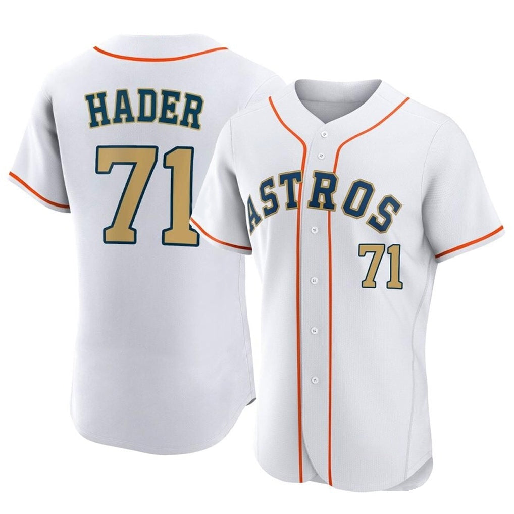 Jamed H.Astros #71 Josh Hader Player Gold Collection Limited Elite Home Stitched Jerseys