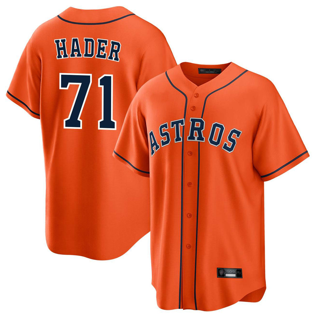 Jamed H.Astros #71 Josh Hader Player Orange Home Game Stitched Jerseys