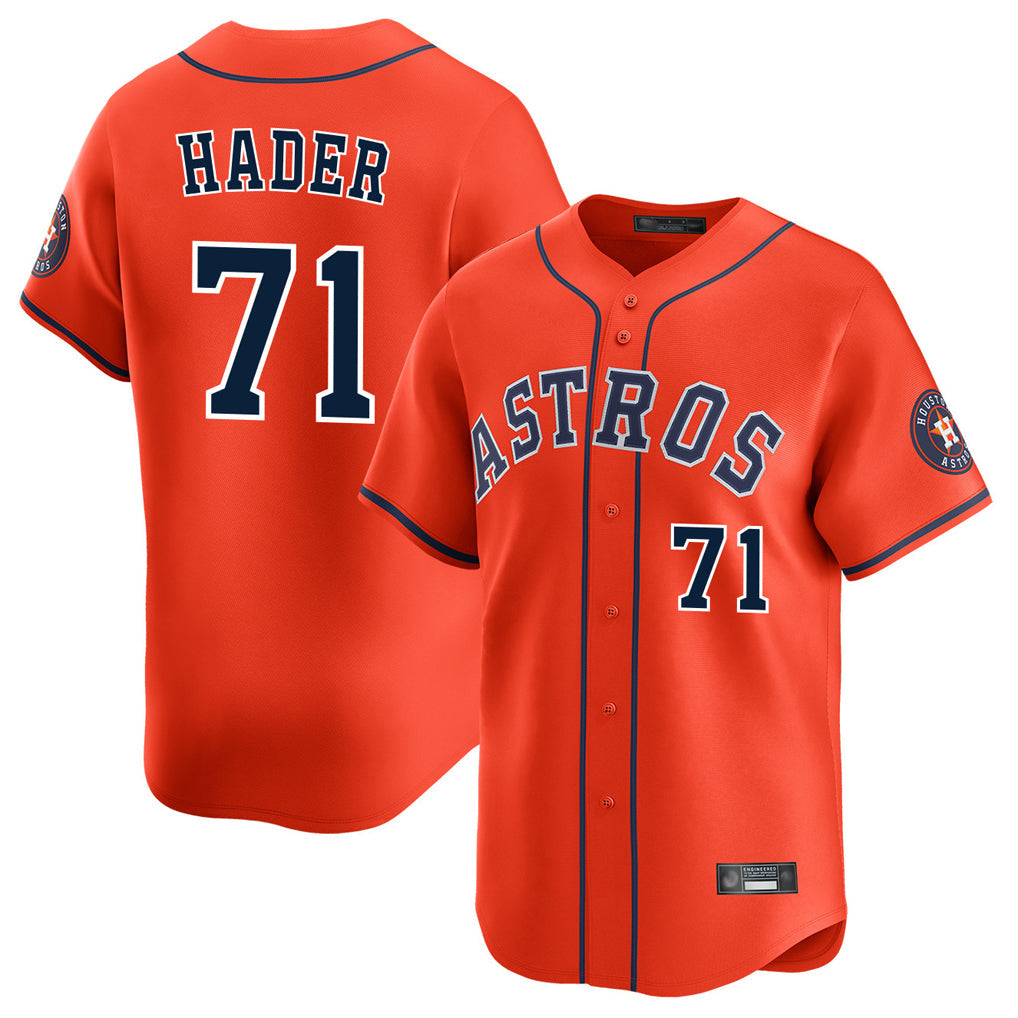 Jamed H.Astros #71 Josh Hader Player Orange Home Limited Stitched Jerseys