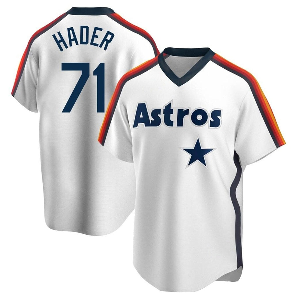 Jamed H.Astros #71 Josh Hader Player White Cooperstown Collection T-shirt Stitched Jerseys
