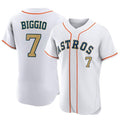 Jamed H.Astros #7 Craig Biggio Player Gold Collection Limited Elite Home Stitched Jerseys