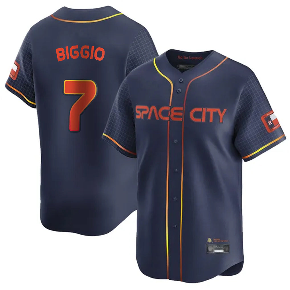 Jamed H.Astros #7 Craig Biggio Player Navy City Connect Home Limited Stitched Jerseys