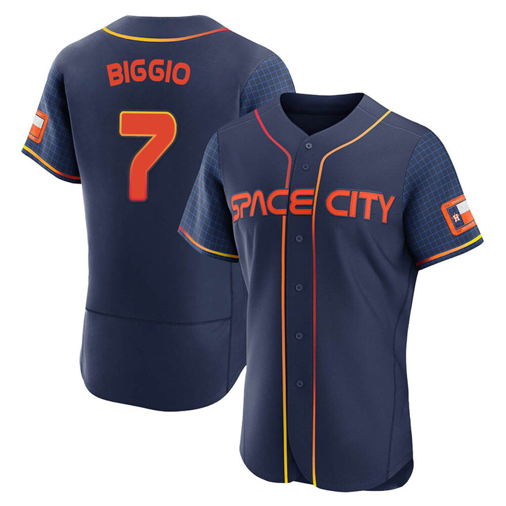 Jamed H.Astros #7 Craig Biggio Player Navy City Connect Limited Elite Home Stitched Jerseys