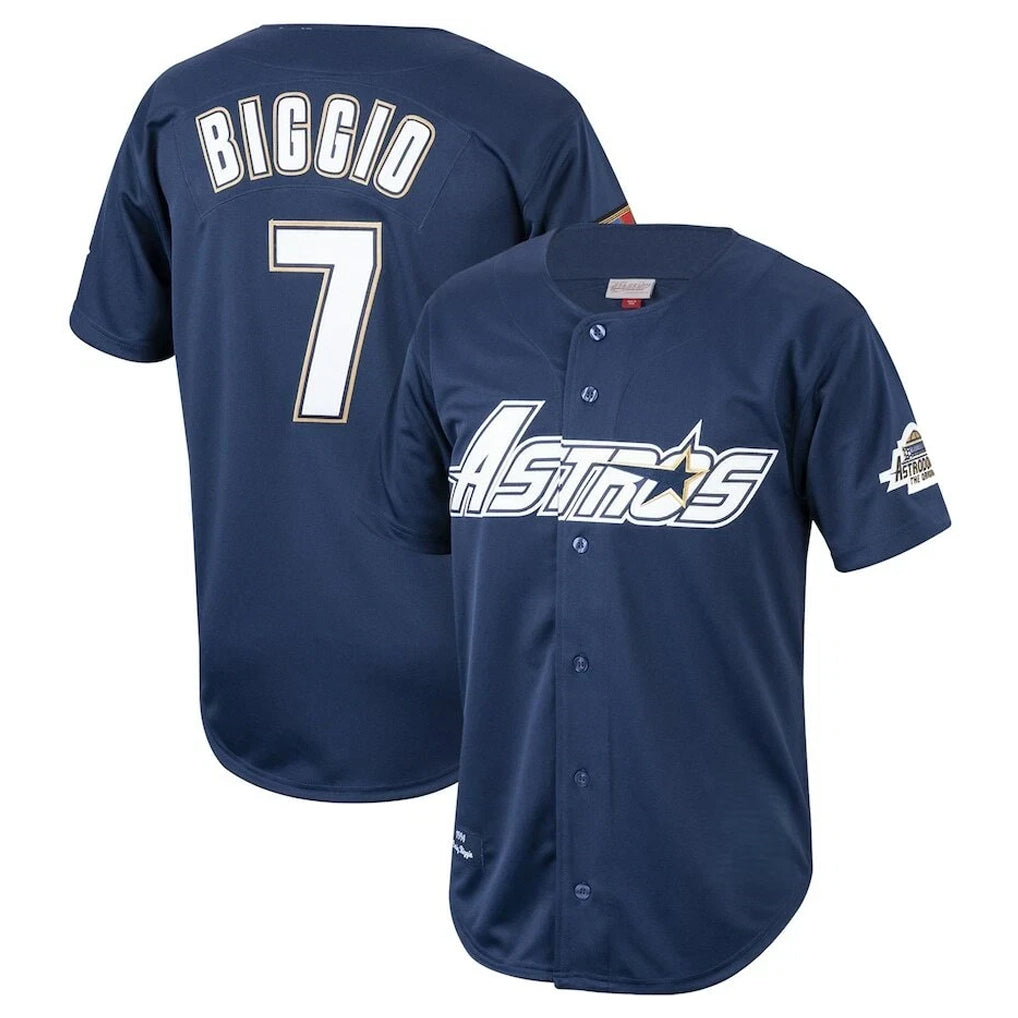 Jamed H.Astros #7 Craig Biggio Player Navy Mitchell & Ness Cooperstown Collection 1994 Limited Stitched Jerseys