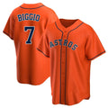 Jamed H.Astros #7 Craig Biggio Player Orange Home Game Stitched Jerseys