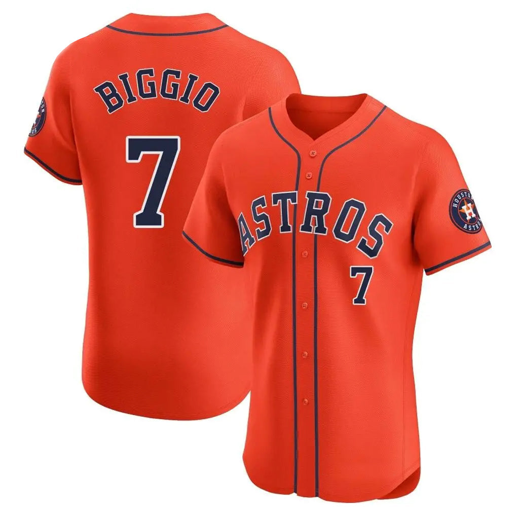 Jamed H.Astros #7 Craig Biggio Player Orange Home Limited Elite Stitched Jerseys