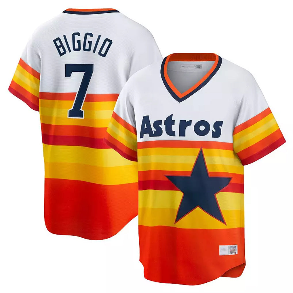 Jamed H.Astros #7 Craig Biggio Player Rainbow Cooperstown Collection T-shirt Stitched Jerseys