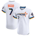 Jamed H.Astros #7 Craig Biggio Player White City Connect Limited Elite Home Stitched Jerseys