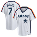 Jamed H.Astros #7 Craig Biggio Player White Cooperstown Collection T-shirt Stitched Jerseys