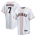 Jamed H.Astros #7 Craig Biggio Player White Home Game Stitched Jerseys