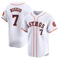 Jamed H.Astros #7 Craig Biggio Player White Home Limited Stitched Jerseys