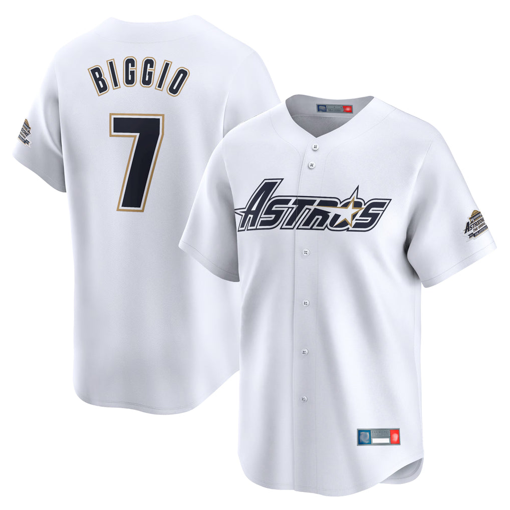 Jamed H.Astros #7 Craig Biggio Player White Throwback Cooperstown Collection Limited Stitched Jerseys