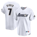 Jamed H.Astros #7 Craig Biggio Player White Throwback Cooperstown Collection Limited Stitched Jerseys