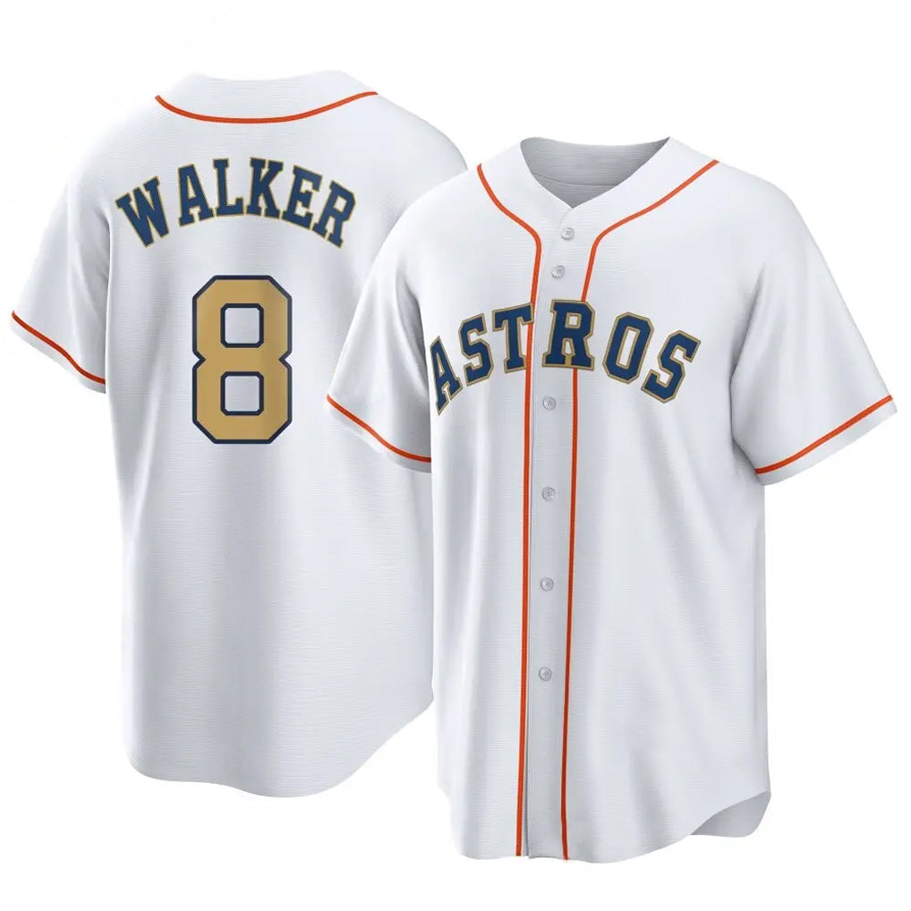 Jamed H.Astros #8 Christian Walker Player Gold Collection Game Home Stitched Jerseys