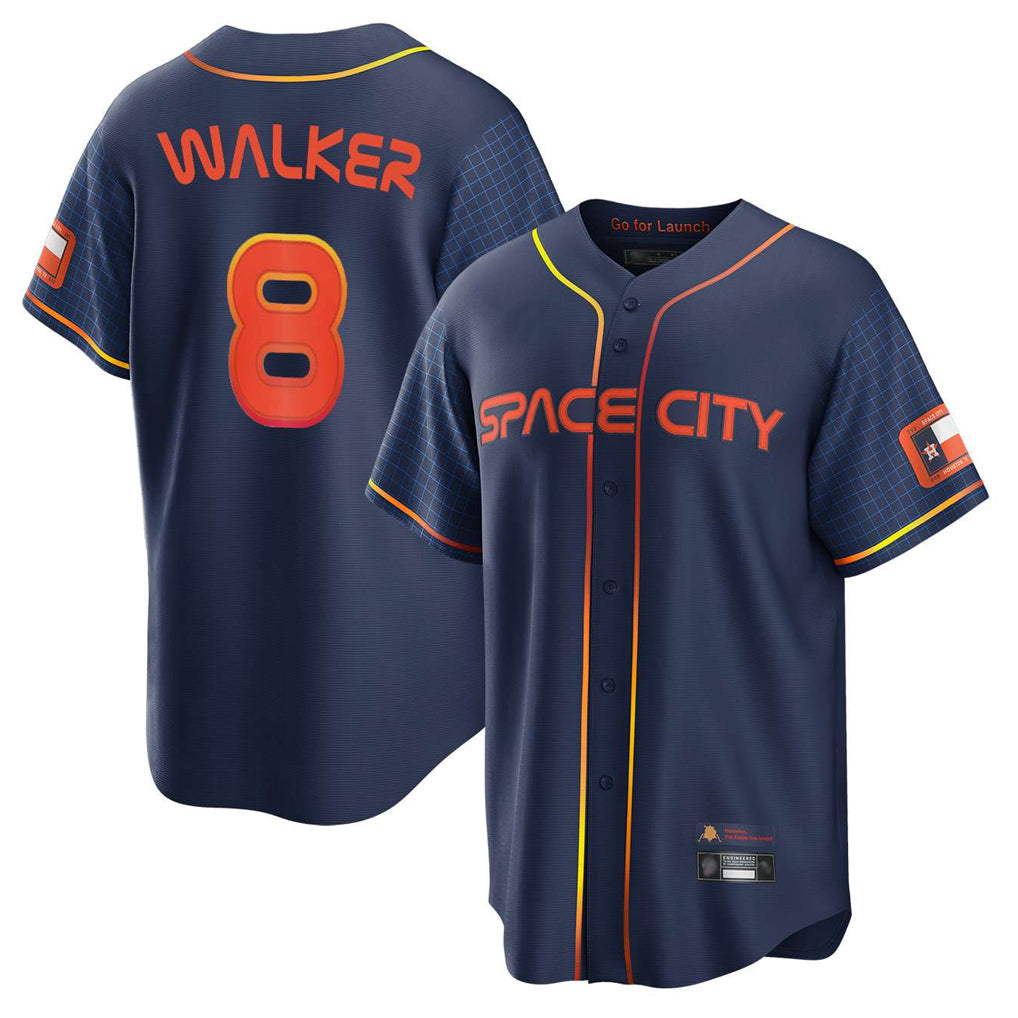 Jamed H.Astros #8 Christian Walker Player Navy City Connect Home Game Stitched Jerseys