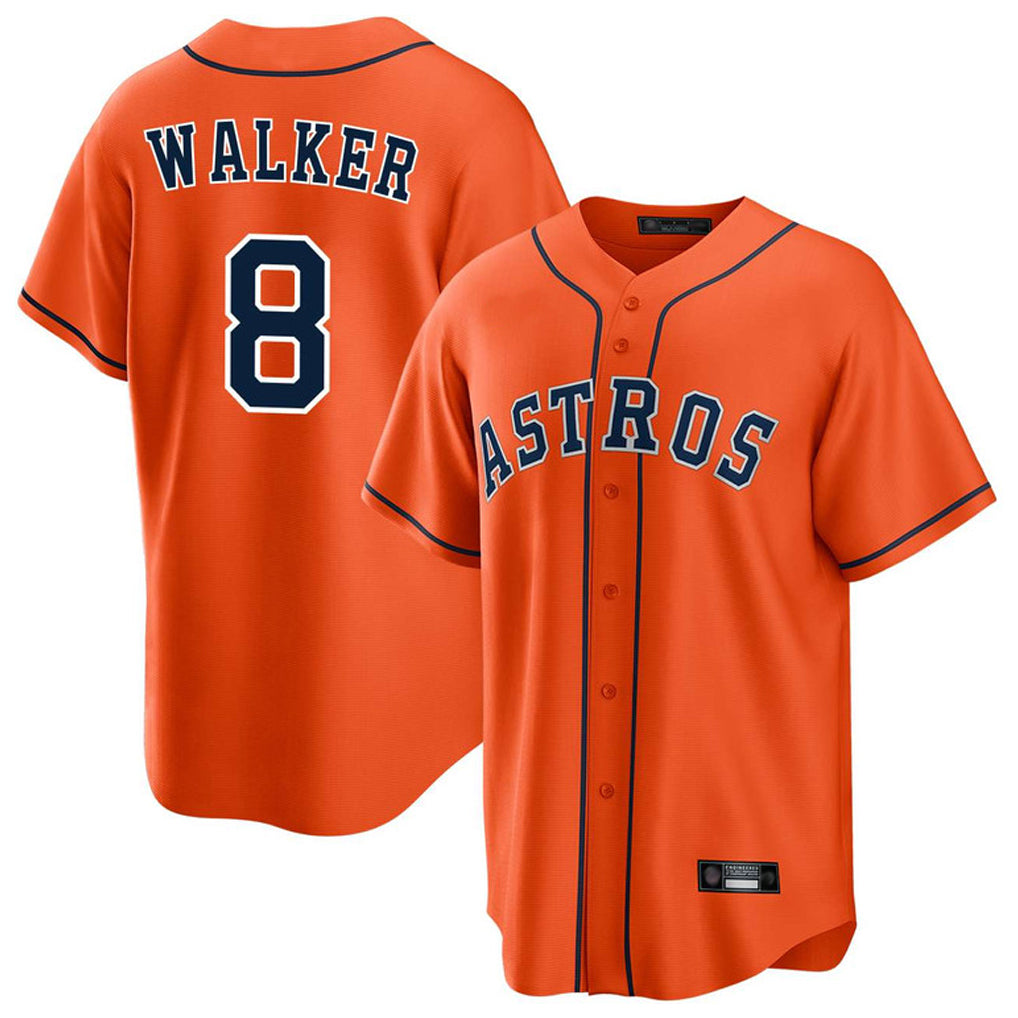 Jamed H.Astros #8 Christian Walker Player Orange Home Game Stitched Jerseys