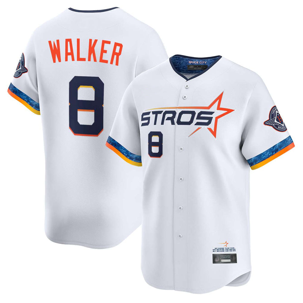 Jamed H.Astros #8 Christian Walker Player White City Connect Limited Home Stitched Jerseys