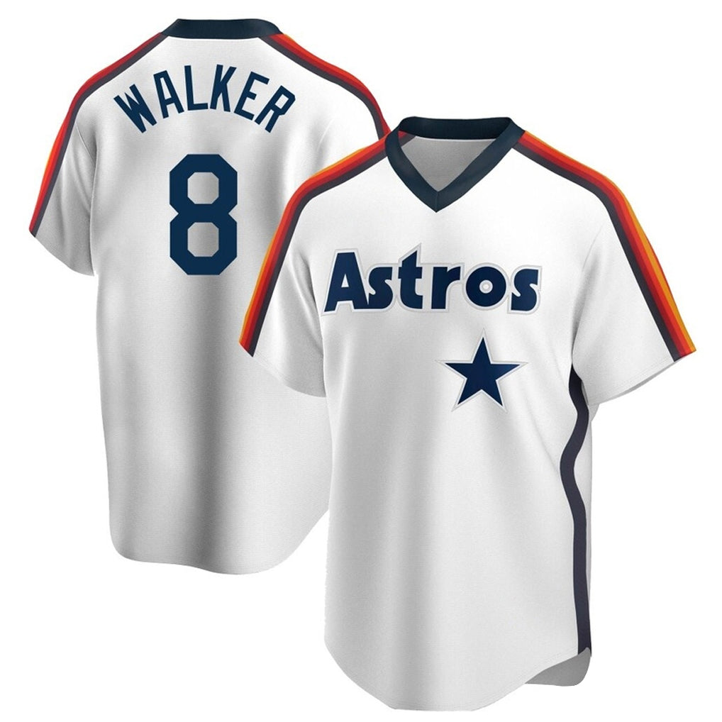 Jamed H.Astros #8 Christian Walker Player White Cooperstown Collection T-shirt Stitched Jerseys