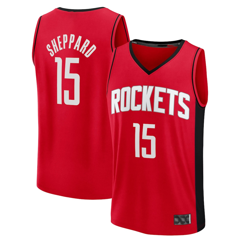 Jamed H.Rockets #15 Reed Sheppard Red Fast Break Replica Stitched Jerseys-Icon Edition