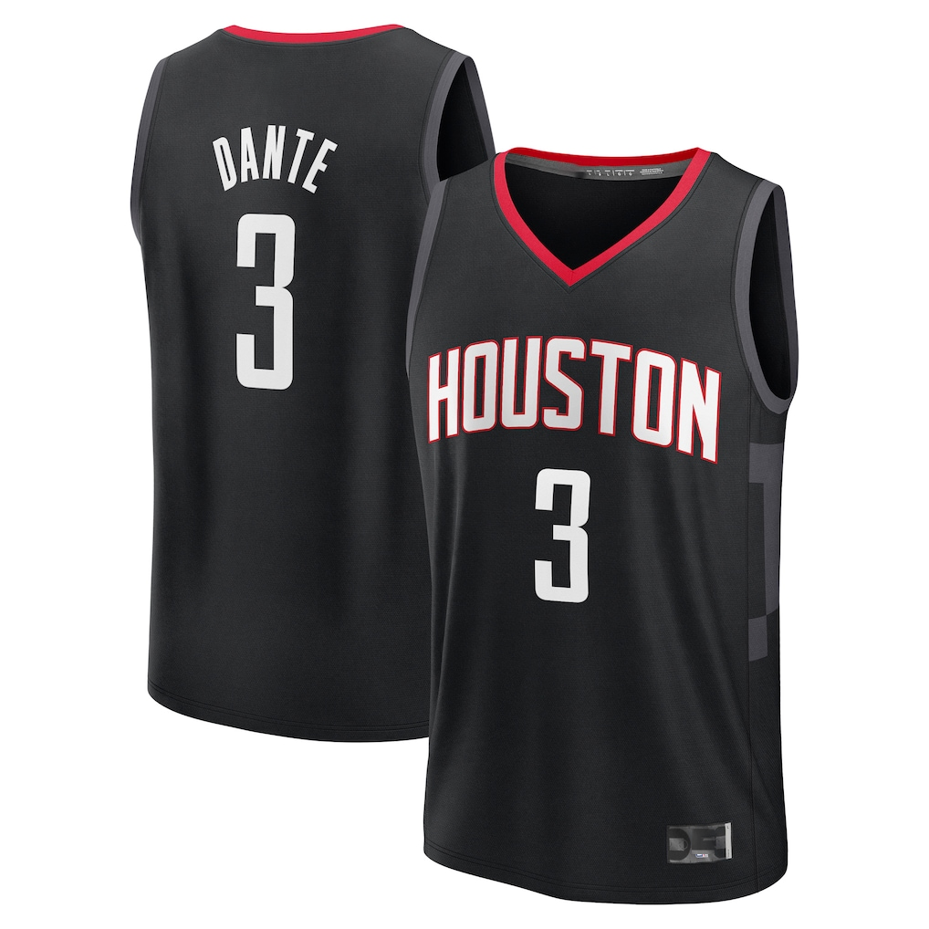 Jamed H.Rockets #3 N'Faly Dante Black Fast Break Replica Player Stitched Jerseys-Statement Edition