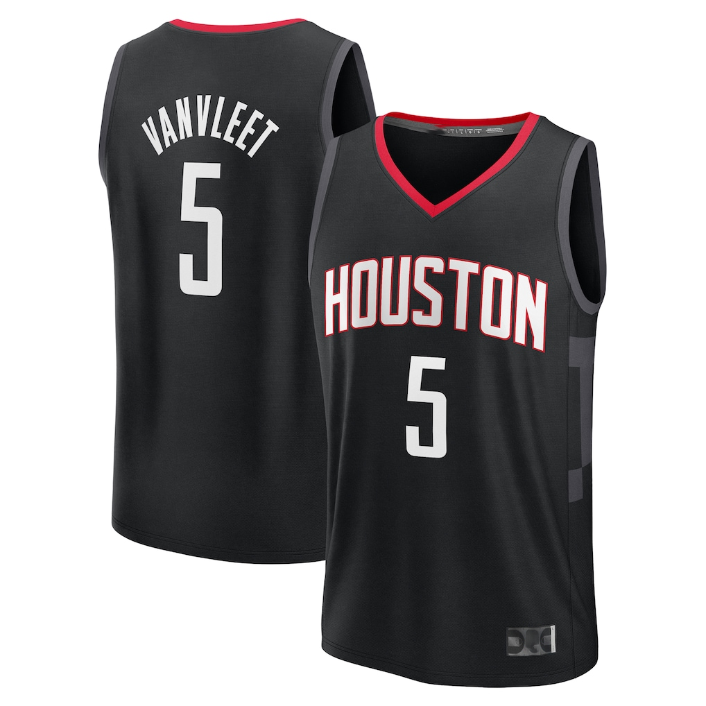 Jamed H.Rockets #5 Fred VanVleet Black Fast Break Replica Player Stitched Jerseys-Statement Edition