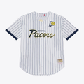 Jamed I.Pacers Mitchell & Ness White Head Coach Pinstripe Mesh Full-Button Baseball Jerseys