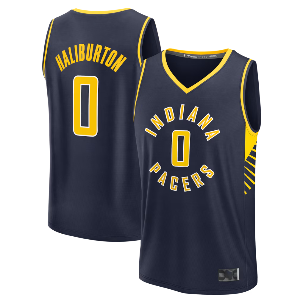 Jamed I.Pacers #0 Tyrese Haliburton  Navy Fast Break Replica Jerseys - Icon Edition