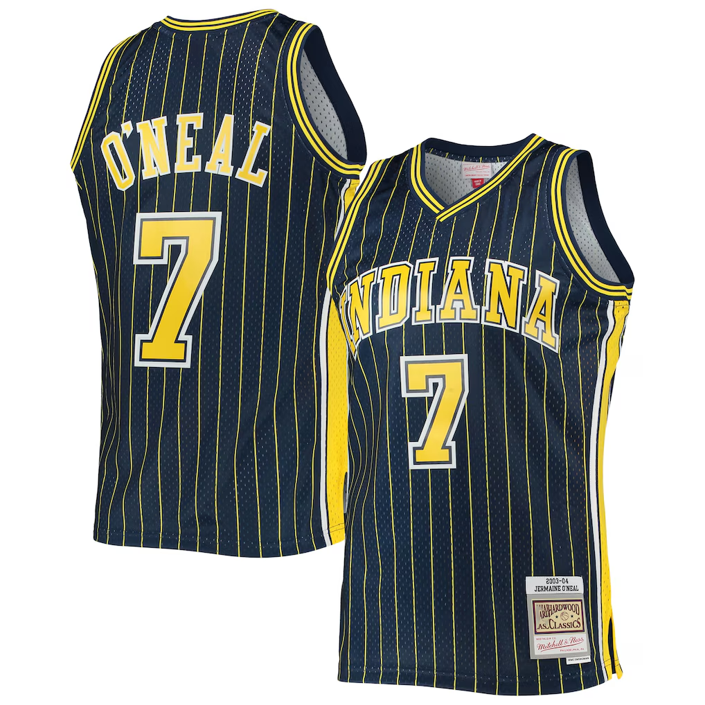 Jamed I.Pacers #7 Jermaine O'Neal Mitchell & Ness Navy 200304 Hardwood Classics Swingman Jerseys