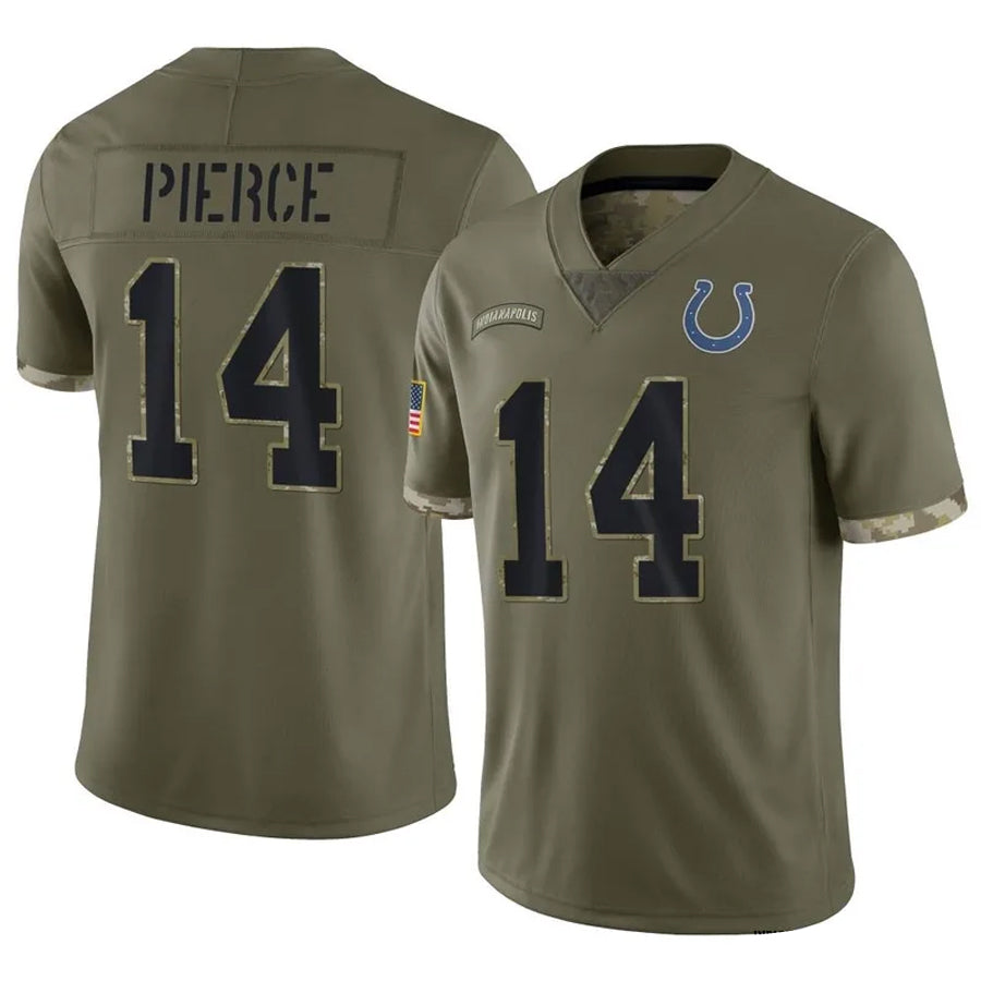 Jamed IN.Colts #14 Alec Pierce Player Olive Salute To Service Limited Stitched Jerseys