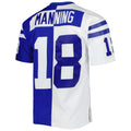 Jamed IN.Colts #18 Peyton Manning Mitchell & Ness Royal-White Split Legacy Replica Stitched Jerseys