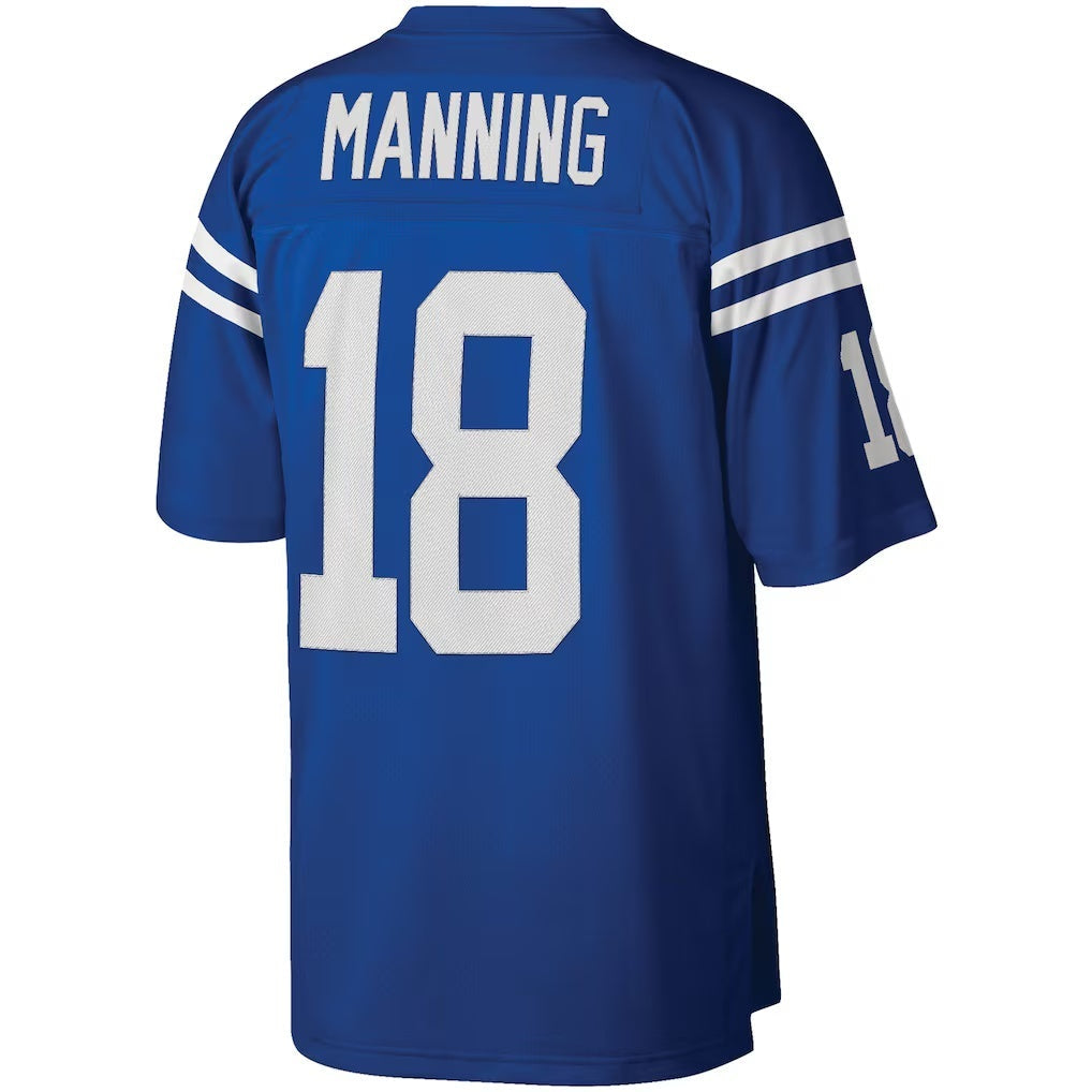 Jamed IN.Colts #18 Peyton Manning Mitchell & Ness Royal Big & Tall Retired Player Replica Stitched Jerseys