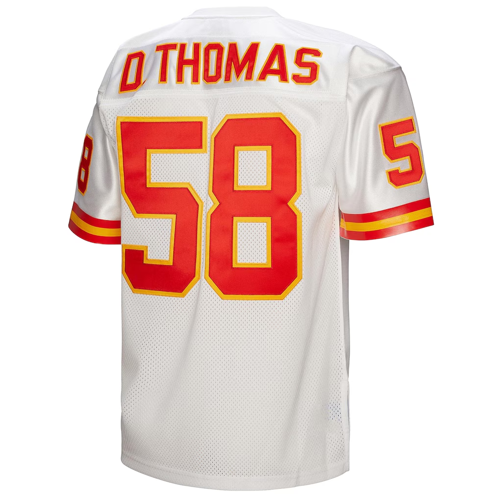 Jamed KC.Chiefs 1994 #58 Derrick Thomas Mitchell & Ness White Authentic Throwback Retired Player Stitched Jerseys