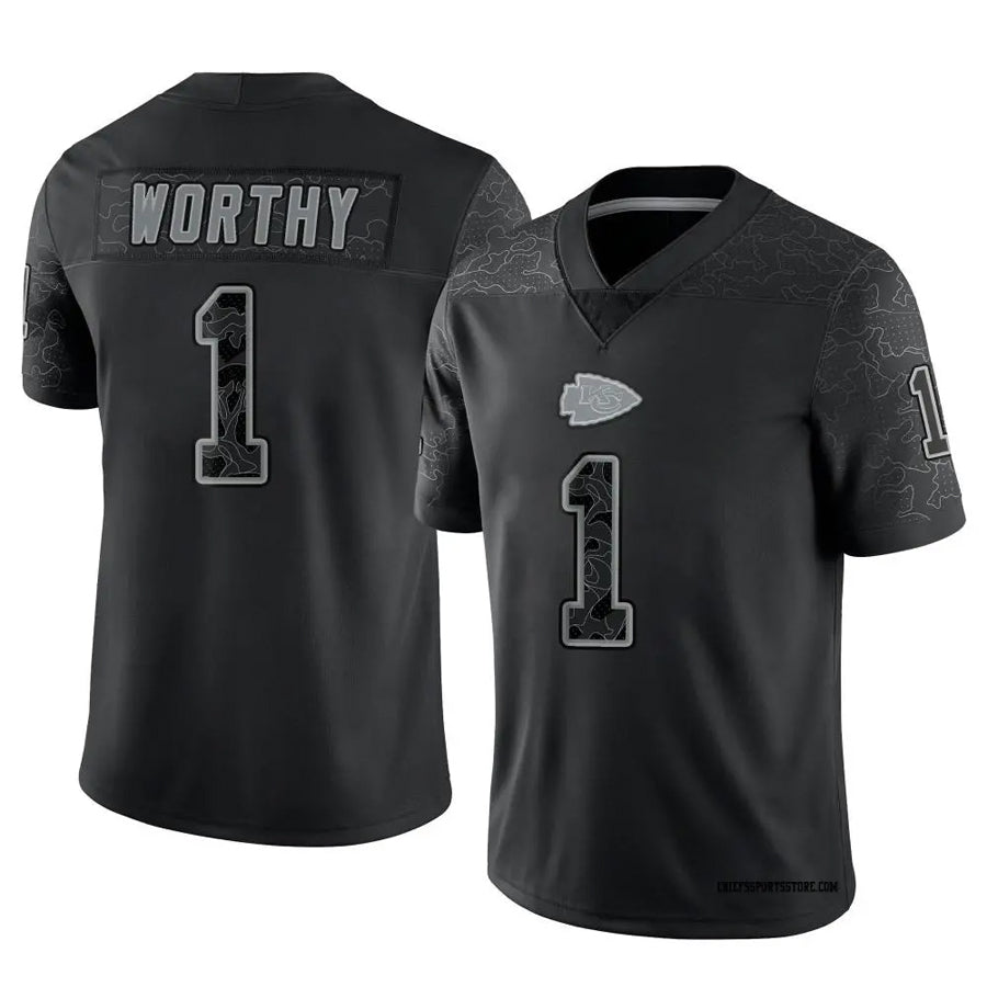Jamed KC.Chiefs #1 Xavier Worthy Player Black RFLCTV Limited Stitched Jerseys