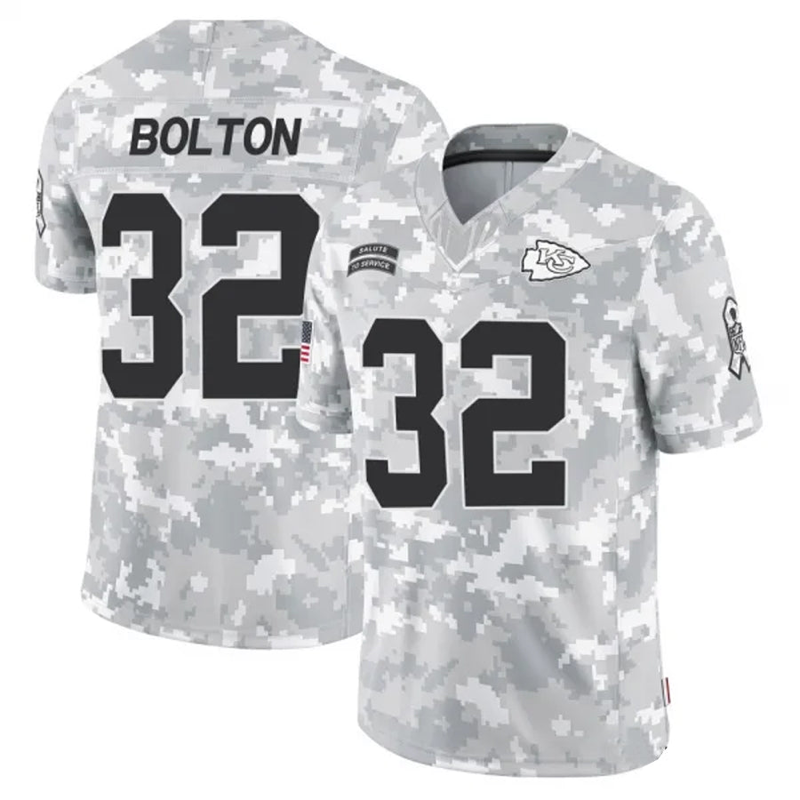 Jamed KC.Chiefs #32 Nick Bolton Player Arctic Camo Salute to Service Limited Stitched Jerseys