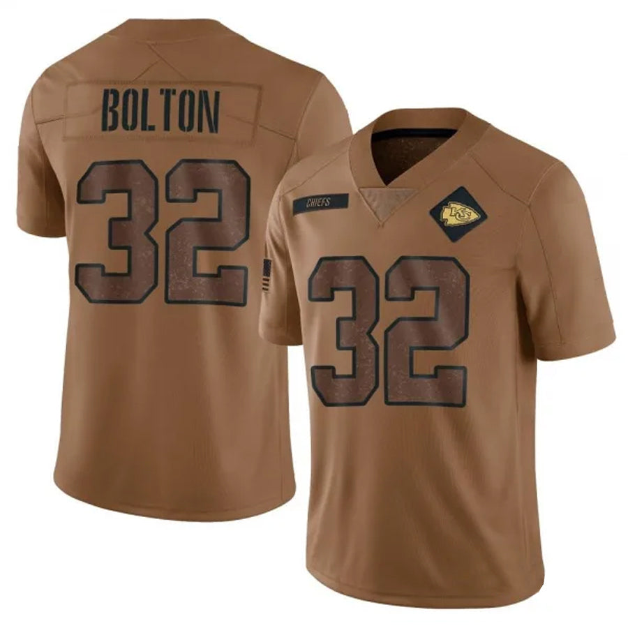 Jamed KC.Chiefs #32 Nick Bolton Player Brown Salute To Service Limited Stitched Jerseys