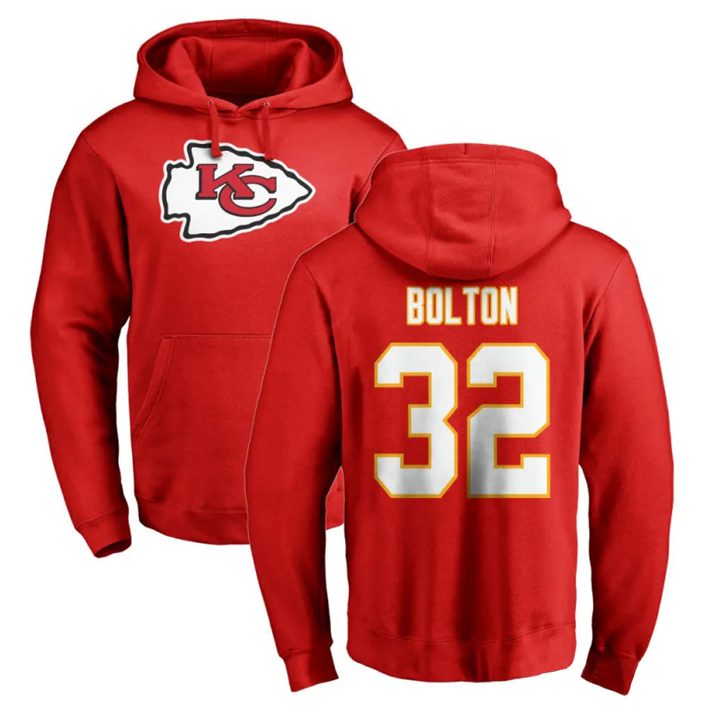 Jamed KC.Chiefs #32 Nick Bolton Player Red Pullover Hoodies Stitched Jerseys