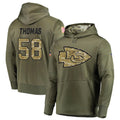 Jamed KC.Chiefs #58 Derrick Thomas Player Salute to Service Limited Olive Hoodies Stitched Jerseys