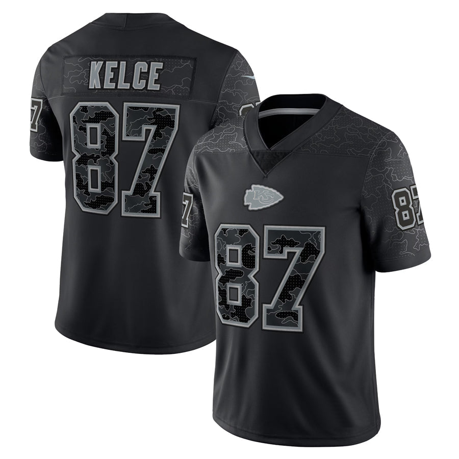 Jamed KC.Chiefs #87 Travis Kelce Player Black RFLCTV Limited Stitched Jerseys