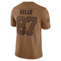 Jamed KC.Chiefs #87 Travis Kelce Player Brown Salute To Service Limited Stitched Jerseys