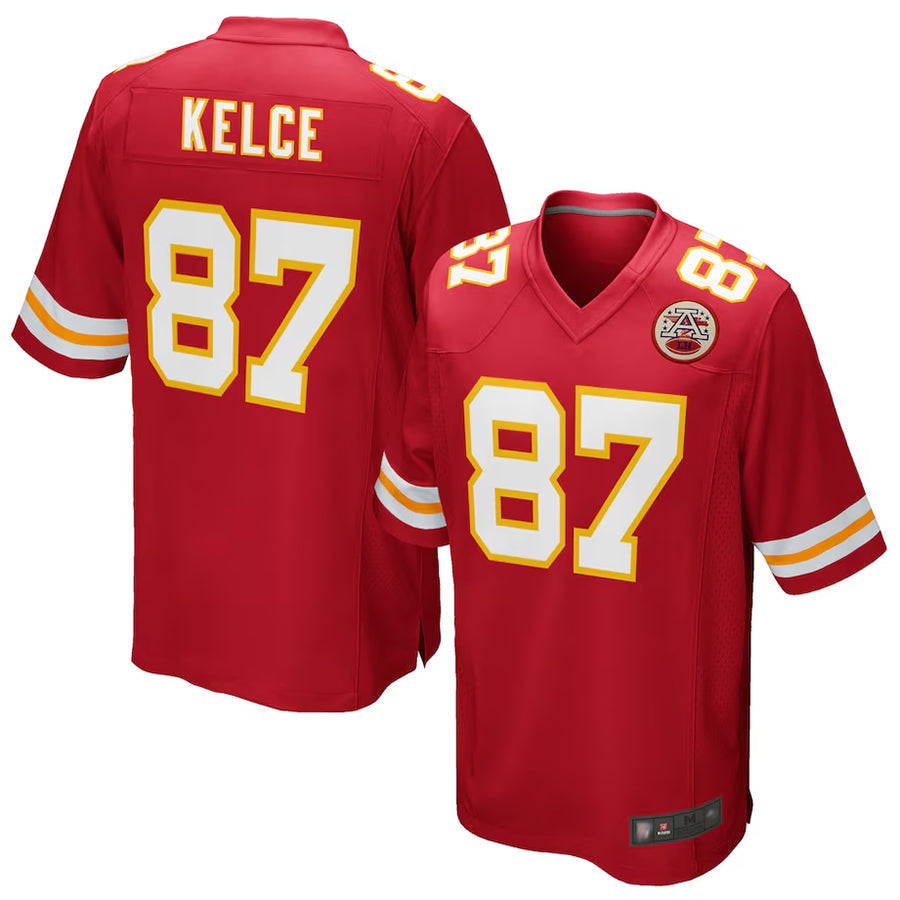Jamed KC.Chiefs #87 Travis Kelce Player Red Team Color Game Stitched Jerseys