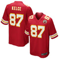 Jamed KC.Chiefs #87 Travis Kelce Player Red Team Color Game Stitched Jerseys