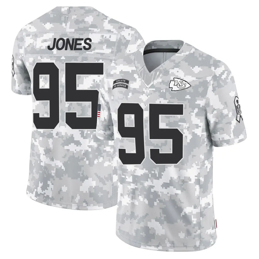 Jamed KC.Chiefs #95 Chris Jones Player Arctic Camo Salute to Service Limited Stitched Jerseys