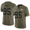 Jamed KC.Chiefs #95 Chris Jones Player Olive Salute To Service Stitched Jerseys