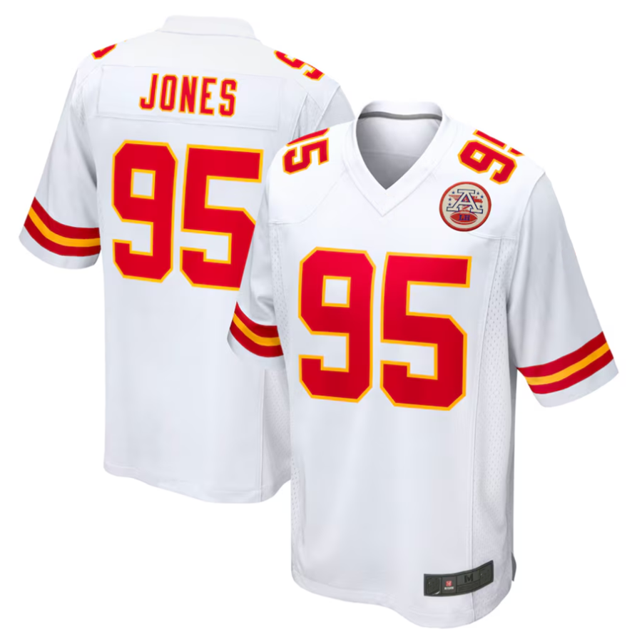 Jamed KC.Chiefs #95 Chris Jones Player White Home Game Stitched Jersey