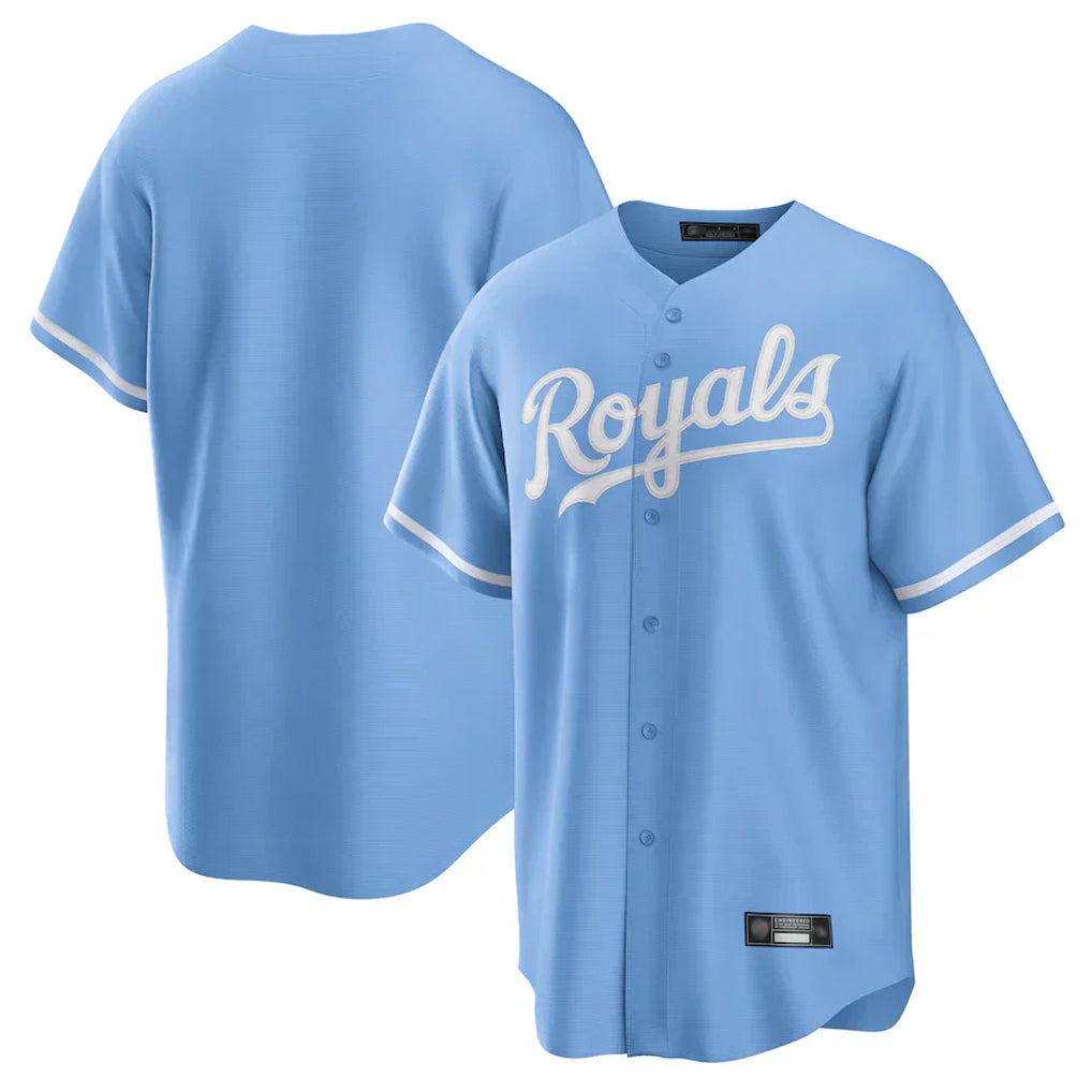 Jamed KC.Royals Light Blue Home Game Blank Player Stitched Jerseys