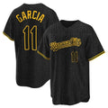 Jamed KC.Royals #11 Maikel Garcia Player Black Snake Skin City Game Stitched Jerseys