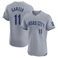Jamed KC.Royals #11 Maikel Garcia Player Gray Limited Elite Home Stitched Jerseys