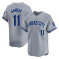 Jamed KC.Royals #11 Maikel Garcia Player Gray Limited Home Stitched Jerseys