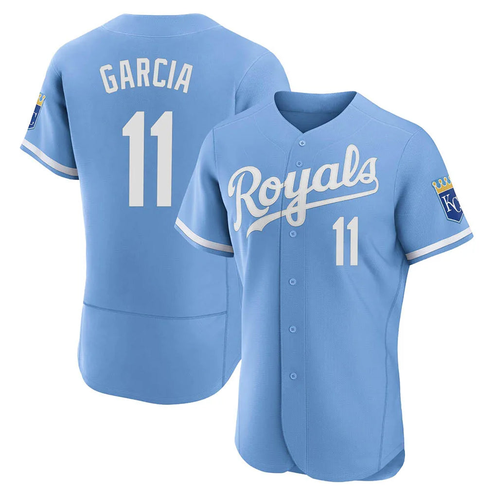 Jamed KC.Royals #11 Maikel Garcia Player Light Blue Alt Limited Elite Home Stitched Jerseys