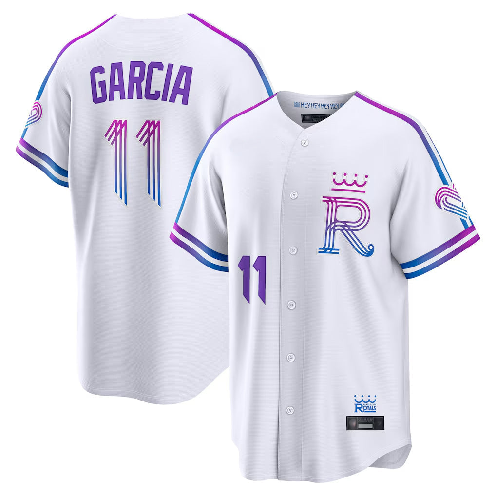 Jamed KC.Royals #11 Maikel Garcia Player White 2026 City Connect Limited Home Stitched Jerseys